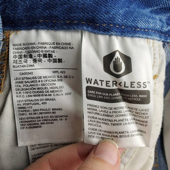 Levi's Premium Original Overalls Bottom End Medium Wash Size Small - Picture 9 of 11